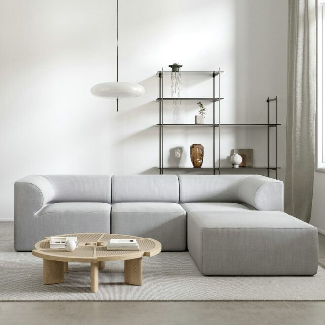 Modern Caramel Fabric Sofa - Ảnh 3